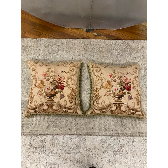 2000s Aubusson Pillows with Feather Inserts a Pair Chairish