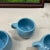 1970s Blue Frankoma Lazy Bones Ceramic Mugs- Set of 3 For Sale - Image 4 of 8