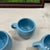 1970s Frankoma Blue Ceramic Mugs- Set of 3 For Sale - Image 4 of 8