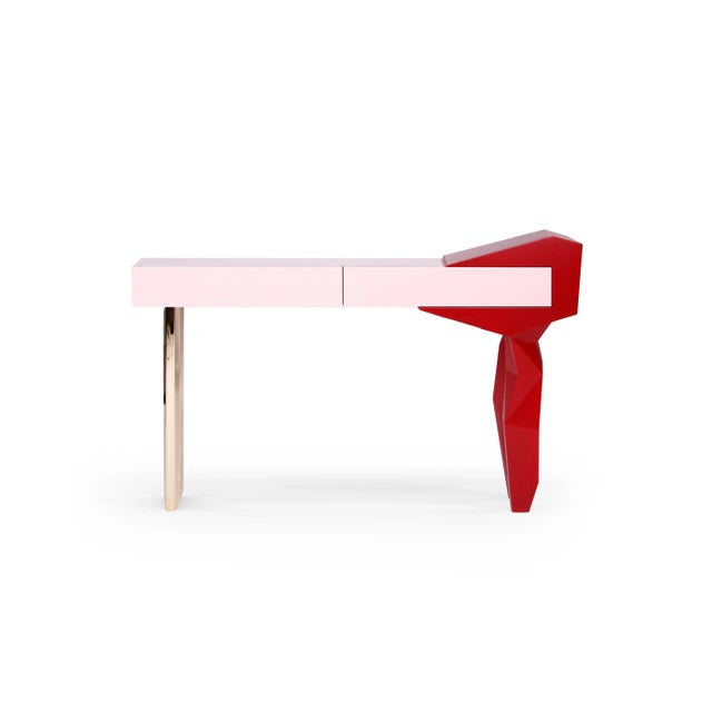 Colorful pink Rockconsole, Royal Stranger Dimensions: Width 160cm, height 90cm, depth 50cm Materials: lacquered body...