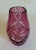 Mid-Century Modern Cranberry Pink Cut-to-Clear Cased Glass Vase For Sale - Image 3 of 6
