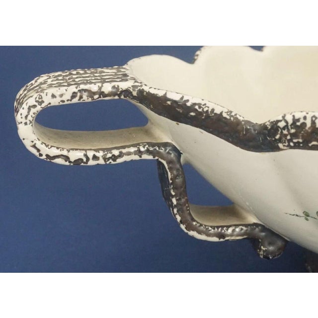 Cream Vintage Ceramic Centerpiece Vase by Alpinolo Magnini for Cima Deruta, 1950s For Sale - Image 8 of 18