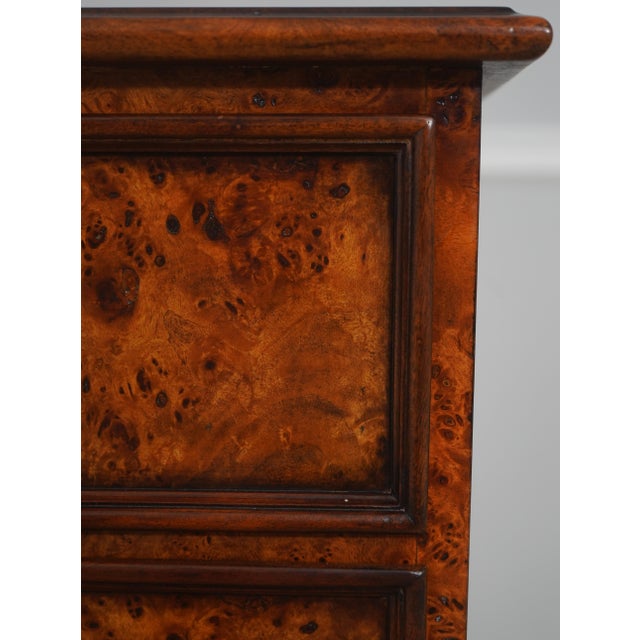 Wood Theodore Alexander George III Burl Wood Bachelors Chest For Sale - Image 7 of 18