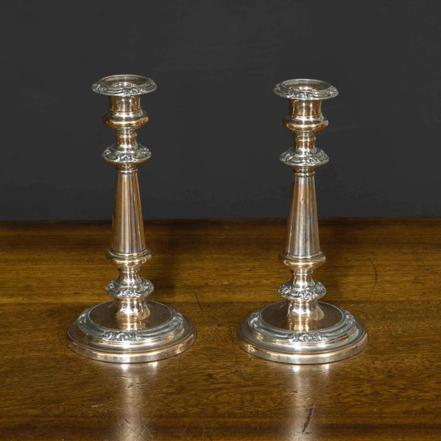 Victorian Sheffield Plate Candlesticks, Set of 2 For Sale - Image 12 of 12