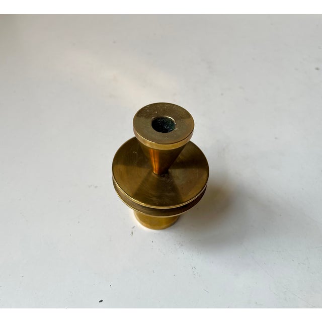 1950s Small Swedish Dual Candleholder in Bronze, 1950s For Sale - Image 5 of 8