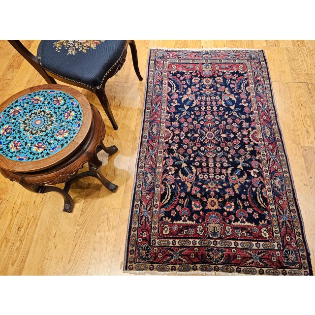 Indian Vintage Indian Agra Rug, Handwoven Wool Pile, Allover Floral Design, 3' x 5' For Sale - Image 3 of 13