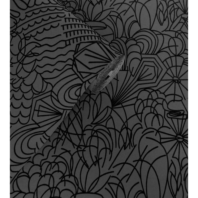 Pop Flock Wallpaper in Gray Sample Chairish