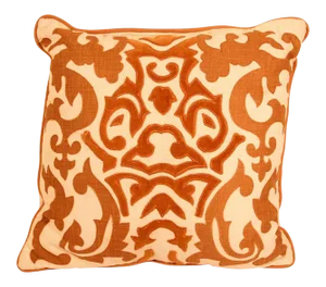 Decorative Silk Velvet Applique Throw Pillow