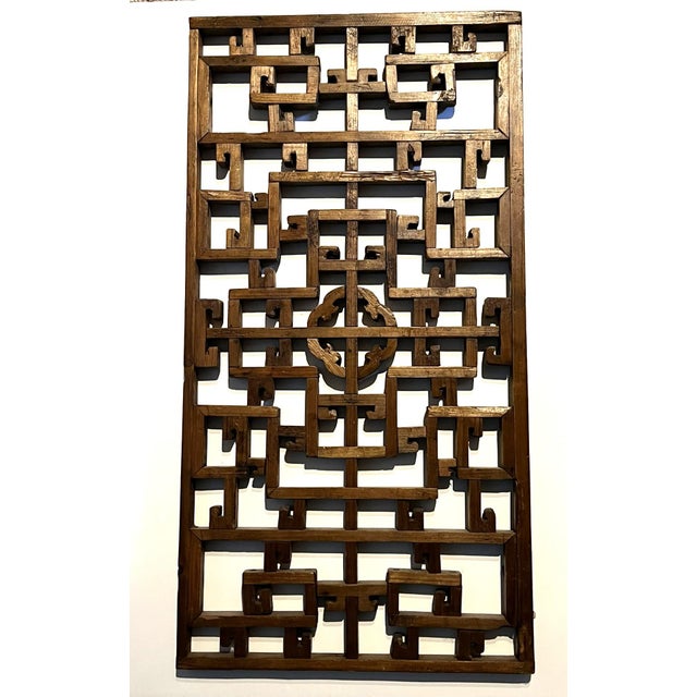 Wood Small Antique Lattice Panel For Sale - Image 7 of 8