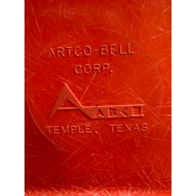 1960s 1960s Artco Bell Co Bucket Hard Plastic Chair Mid Century Retro Orange - Set of 6 Vintage For Sale - Image 5 of 5
