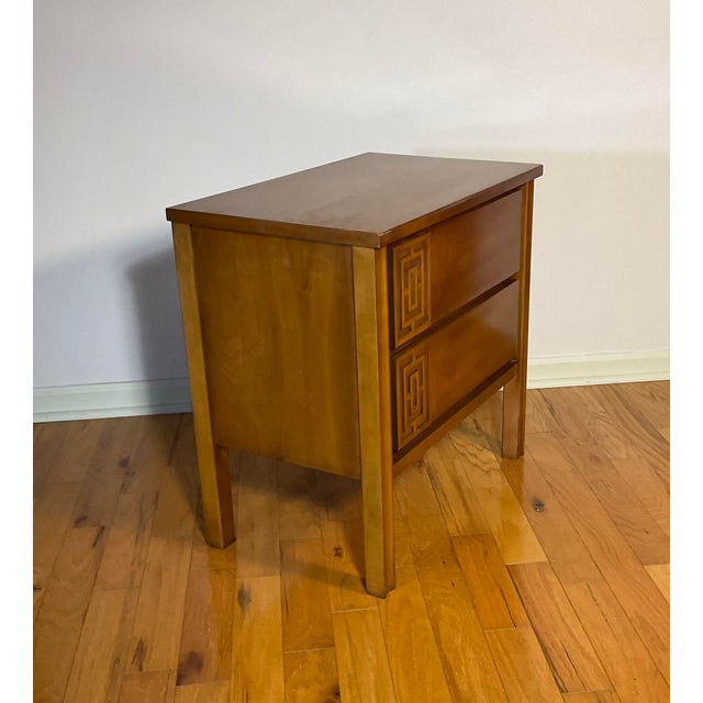 Dixie Furniture Mid Century Modern Two Drawer Single Commode Nightstand