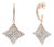 14K Rose Gold Plated .925 Sterling Silver Round-Cut Diamond Accent Dangle Rhombus Earrings (H-I Color, I2-I3 Clarity) For Sale