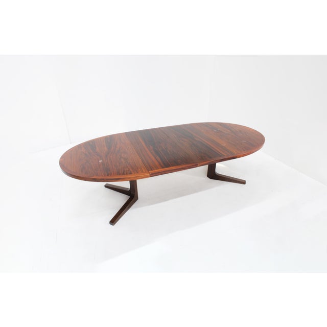 Brown Vintage Danish Oval Extendable Dining Table from Dyrlund, 1960s For Sale - Image 8 of 9