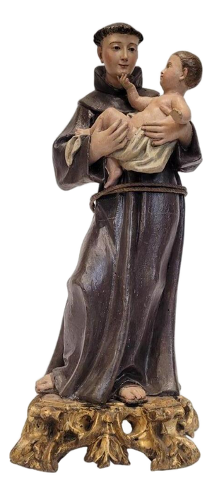 Spanish School Artist, Sculpture of Saint Anthony of Padua with the Child, Late 18th Century, Wood