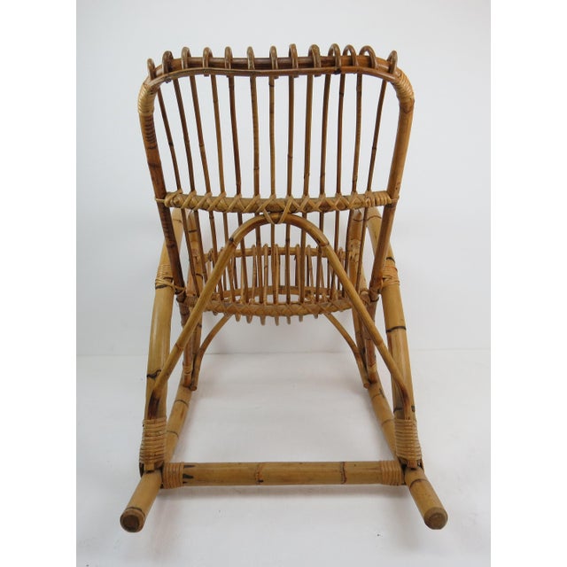 Vintage Franco Albini Style Bamboo Rocking Chair Chairish