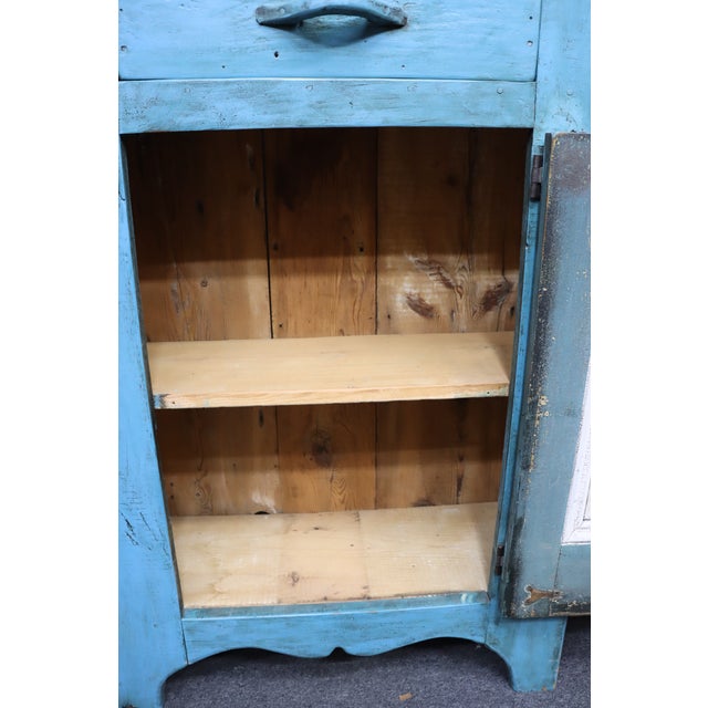 Country Painted Milk Cupboard With Blue Birds For Sale - Image 13 of 16