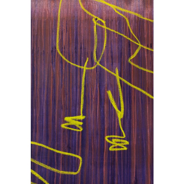 Orange "Seagulls" Original Oil Stick Painting by Simon Findlay For Sale - Image 8 of 17