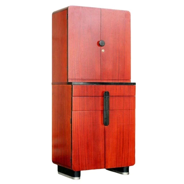 1930s Streamline Art Deco Bar Mahogany Cabinet by Donald Deskey for Hamilton For Sale - Image 5 of 7