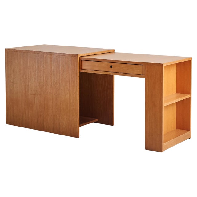 Danish Oak Pull-Out Desk on Wheels, 1970s For Sale - Image 10 of 18