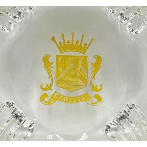 Glass Vintage the Carlyle Hotel Nyc Ashtray Dish Catchall Glass New York City For Sale - Image 7 of 12