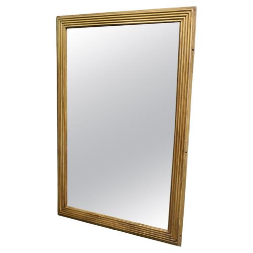 Gold Large Antique Rectangular Mirror, 1850 For Sale - Image 8 of 8