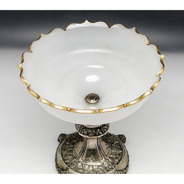 Biedermeier Silver Fruit Bowl on Stand, Austria, 1850s For Sale - Image 5 of 10