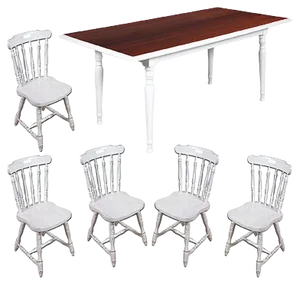 Mid-Century Dining Table with 5 Chairs, Set of 6