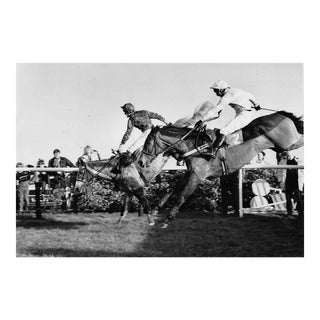 1970s Horse Racing Black and White Photograph For Sale
