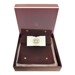 Asprey London Swiss Made Clic Clac Travel Clock, Original Box and Suede Pouch