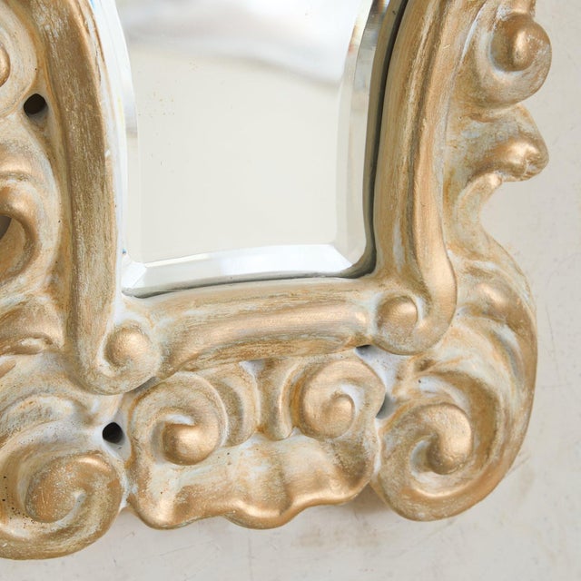 French Petite Plaster Wall Mirror, 1940s For Sale In Chicago - Image 6 of 9