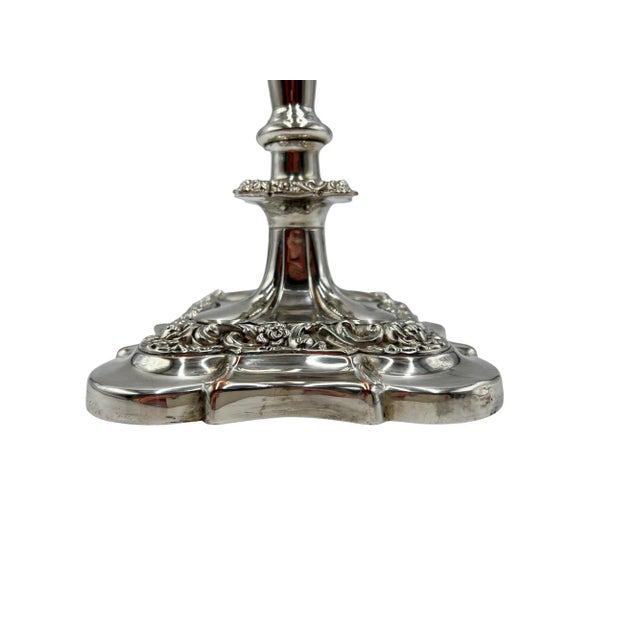 Pair of Neoclassical Revival Silver-Plated Candelabras by Suckling Ltd., England For Sale - Image 12 of 14