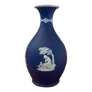 Late 19th Century Wedgwood Blue Jasperware Vase For Sale