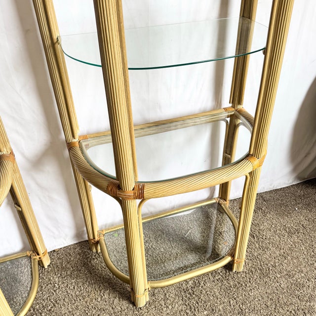 Boho Chic Pencil Reed Etageres - A Pair For Sale In Miami - Image 6 of 11