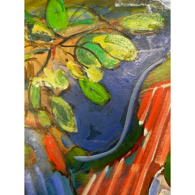 Still Life With Fruit, Post-Impressionist, Acrylic Painting on Canvas Cloth, Artist Uknown For Sale - Image 9 of 13