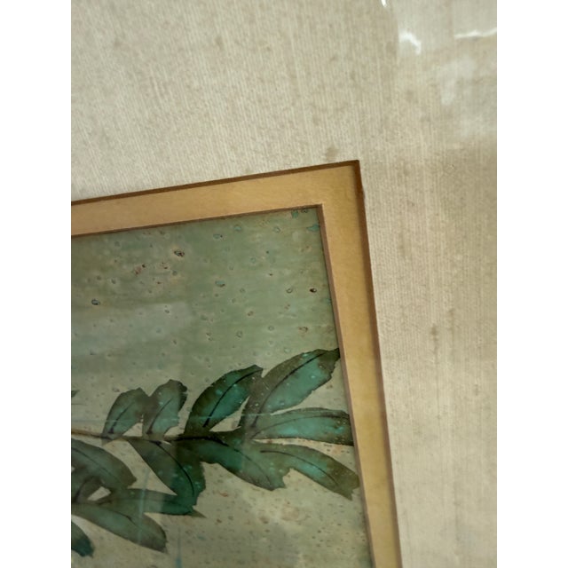 Wood Asian Style Artwork Bird on Flower Composition, Signed For Sale - Image 7 of 12