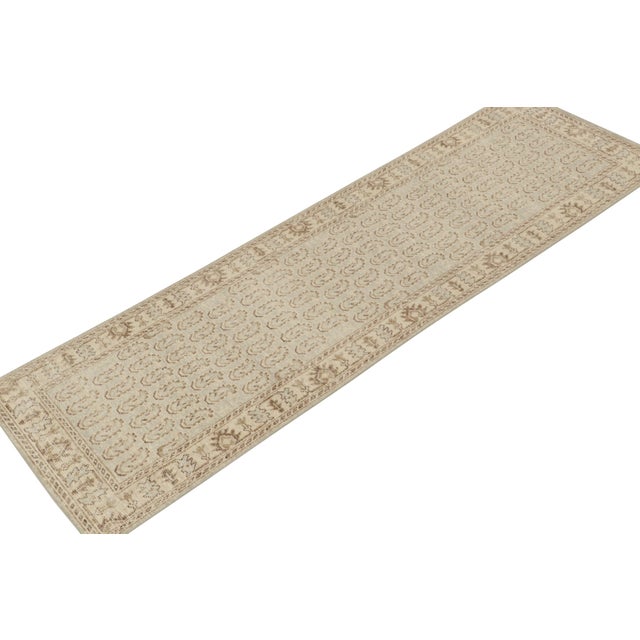 Rug & Kilim Rug & Kilim’sTribal Style Runner in Blue With Beige-Brown Paisley Patterns For Sale - Image 4 of 7