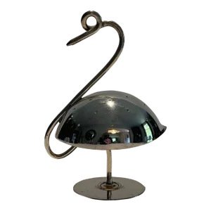 Vintage Napier Swan Silver-Plate Cocktail Toothpick Holder