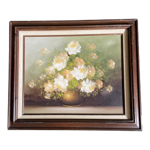 1960s A Signed Original Floral Still Life on Canvas, Framed