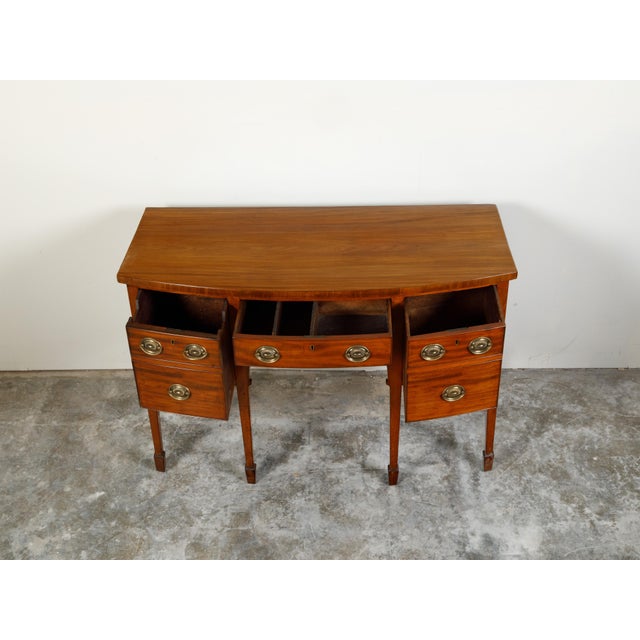 Early 19th Century English Georgian Period 1820s Mahogany Five-Drawer Sideboard with Tapered Legs For Sale - Image 5 of 11