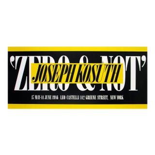 1986 Joseph Kosuth 'Zero & Not' Contemporary Yellow,Black,White Usa Offset Lithograph For Sale