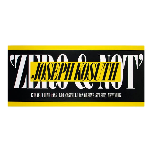 1986 Joseph Kosuth 'Zero & Not' Contemporary Yellow,Black,White Usa Offset Lithograph For Sale