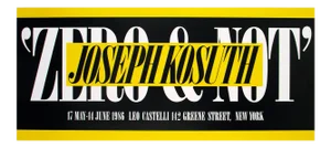 1986 Joseph Kosuth 'Zero & Not' Contemporary Yellow,Black,White Usa Offset Lithograph