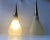 1970s Vintage Italian Threaded Glass & Brass Pendant Lights, 1970s, Set of 2 For Sale - Image 5 of 9
