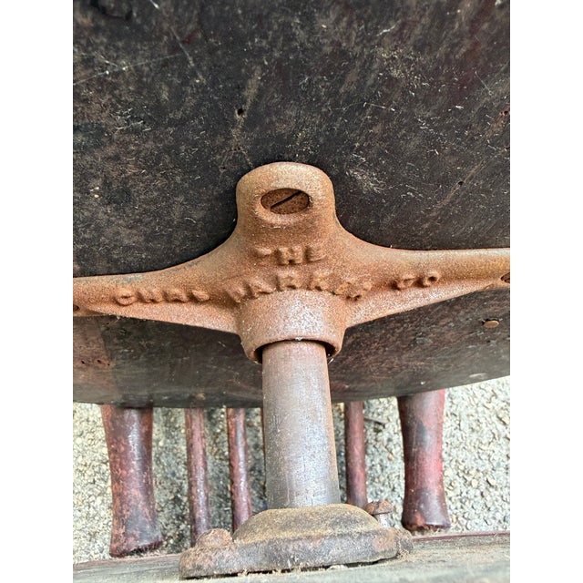 Antique Chas. Parker Adjustable Piano Chair With Glass Ball Claw Feet For Sale In Boston - Image 6 of 8
