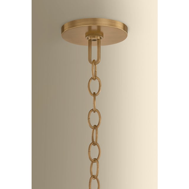 Traditional Hudson Valley Lighting Omi 15 in. 1 Light Pendant in Patina Brass and Ceramic Ivory Crackle Finish For Sale - Image 3 of 7