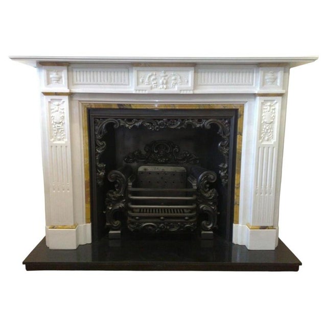 Antique Georgian Carved White Statuary Marble Fireplace Surround, 1820 For Sale - Image 10 of 10