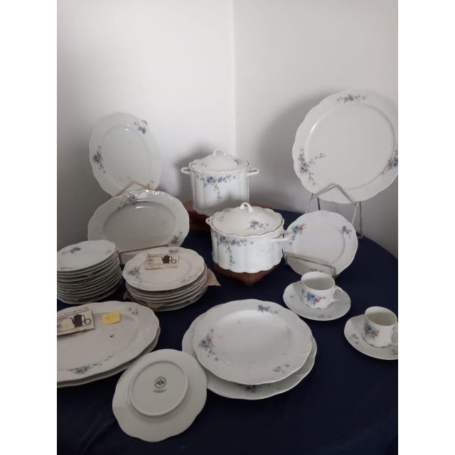 New 1980s Porcelain With Flowering Branch - Set of 50 Pieces For Sale - Image 9 of 18