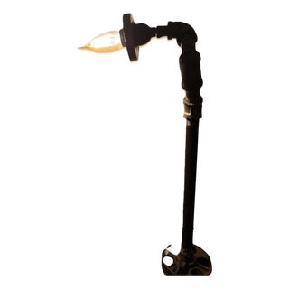 Industrial Steampunk Steel Pipe Lamp For Sale