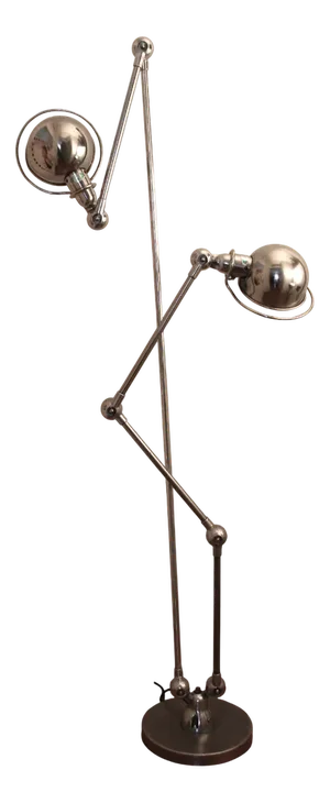 Industrial 2-Light Floor Lamp by Jean-Louis Domecq for Jieldé, 1950s