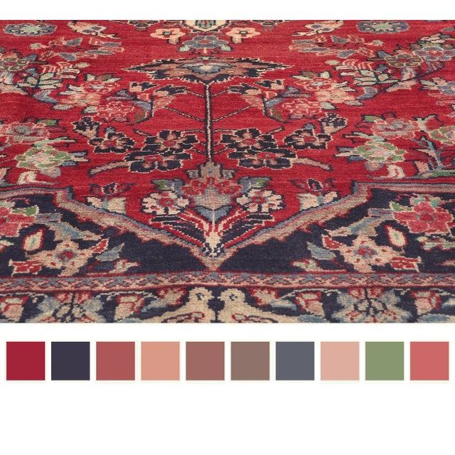 Mid 20th Century Vintage Persian Mahal Rug - 06’10 X 09’03 For Sale - Image 5 of 9